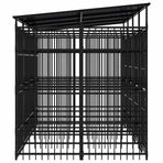 Outdoor Dog Kennel with Roof Steel 7,37 m²