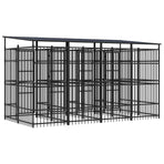 Outdoor Dog Kennel with Roof Steel 7,37 m²