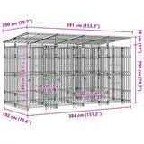 Outdoor Dog Kennel with Roof Steel 7.37 m?