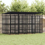 Outdoor Dog Kennel with Roof Steel 7,37 m²