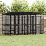 Outdoor Dog Kennel with Roof Steel 7.37 m?
