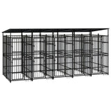 Outdoor Dog Kennel with Roof Steel 9.22 m?
