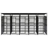 Outdoor Dog Kennel with Roof Steel 9.22 m?