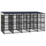 Outdoor Dog Kennel with Roof Steel 9.22 m?