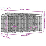 Outdoor Dog Kennel with Roof Steel 9.22 m?