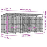 Outdoor Dog Kennel with Roof Steel 9.22 m? - Extra Image
