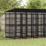 Outdoor Dog Kennel with Roof Steel 9.22 m?