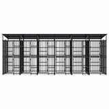 Outdoor Dog Kennel with Roof Steel 11.06 m?