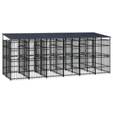 Outdoor Dog Kennel with Roof Steel 11.06 m² - Top-Down View