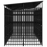 Outdoor Dog Kennel with Roof Steel 11.06 m?