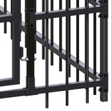 Outdoor Dog Kennel with Roof Steel 11.06 m?