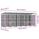 Outdoor Dog Kennel with Roof Steel 11.06 m? - Extra Image