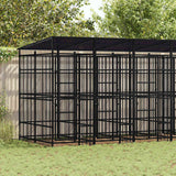 Outdoor Dog Kennel with Roof Steel 11.06 m?