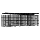 Outdoor Dog Kennel with Roof Steel 12.9 m?