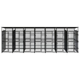Outdoor Dog Kennel with Roof Steel 12.9 m?
