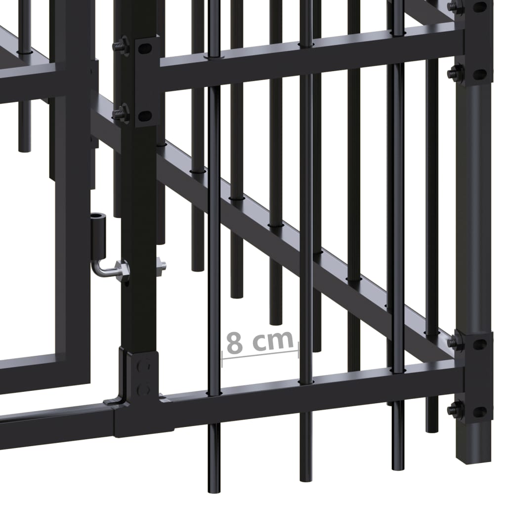 Outdoor Dog Kennel with Roof Steel 12.9 m?