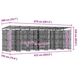 Outdoor Dog Kennel with Roof Steel 12.9 m?