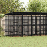 Outdoor Dog Kennel with Roof Steel 12.9 m?