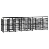 Outdoor Dog Kennel with Roof Steel 14.75 m?
