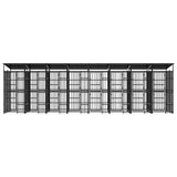 Outdoor Dog Kennel with Roof Steel 14.75 m?