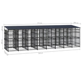 Outdoor Dog Kennel with Roof Steel 14.75 m?
