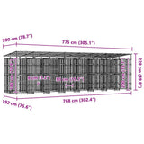 Outdoor Dog Kennel with Roof Steel 14.75 m?