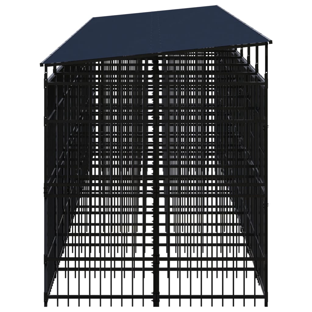 Outdoor Dog Kennel with Roof Steel 16.59 m?