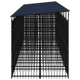 Outdoor Dog Kennel with Roof Steel 16.59 m?