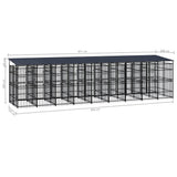 Outdoor Dog Kennel with Roof Steel 16.59 m? - Extra Image