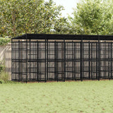 Outdoor Dog Kennel with Roof Steel 16.59 m?