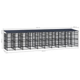 Outdoor Dog Kennel with Roof Steel 18.43 m? - Extra Image