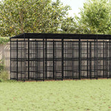 Outdoor Dog Kennel with Roof Steel 18.43 m?