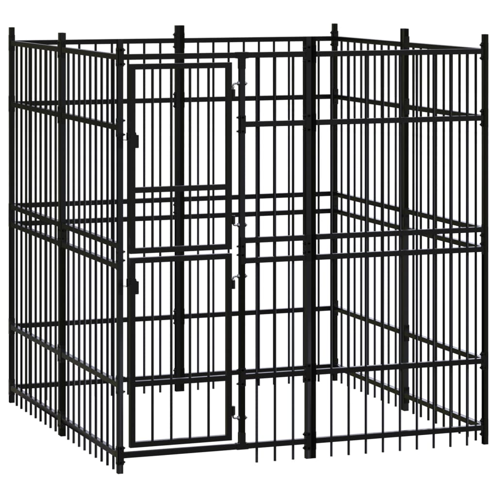Outdoor Dog Kennel Steel 3.69 m?