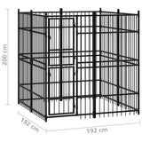 Outdoor Dog Kennel Steel 3.69 m² - Close-Up Angle