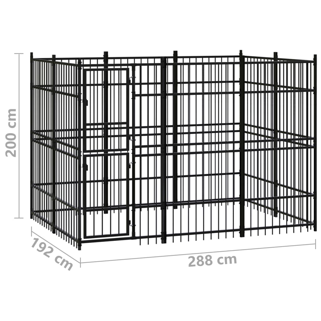 Outdoor Dog Kennel Steel 5.53 m?