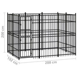 Outdoor Dog Kennel Steel 5.53 m?