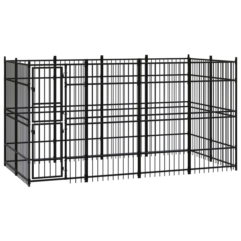 Outdoor Dog Kennel Steel 7.37 m?