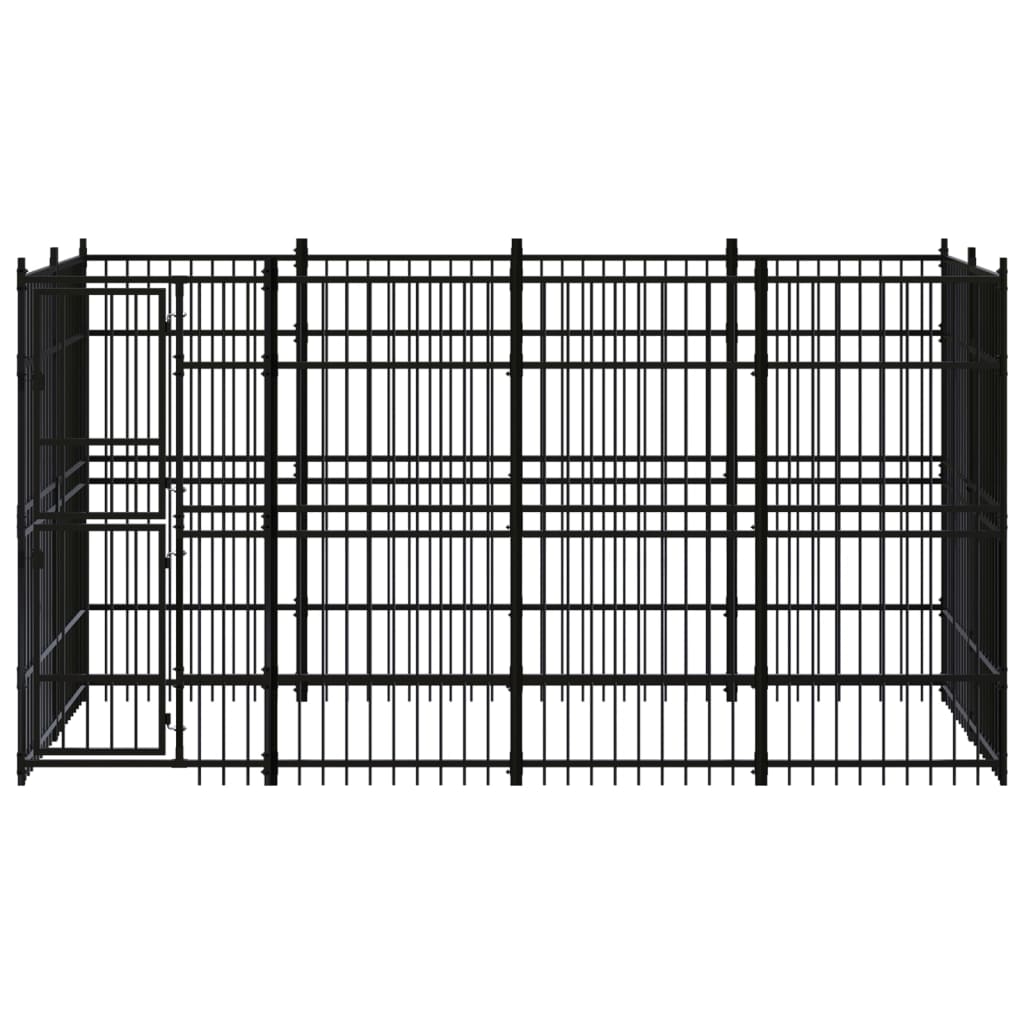 Outdoor Dog Kennel Steel 7.37 m²
