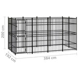 Outdoor Dog Kennel Steel 7.37 m?