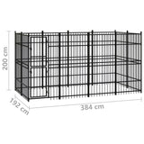 Outdoor Dog Kennel Steel 7.37 m² - Close-Up Angle