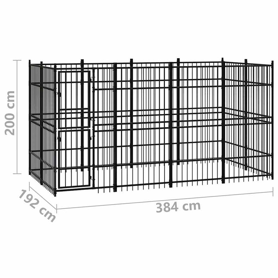 Outdoor Dog Kennel Steel 7,37 m²