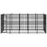 Outdoor Dog Kennel Steel 9.22 m² - Front View