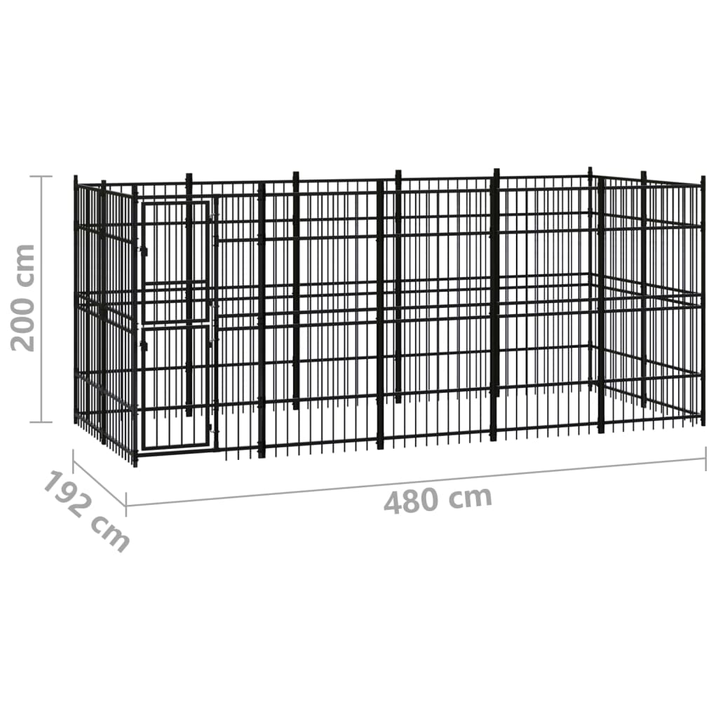 Outdoor Dog Kennel Steel 9.22 m?