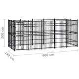 Outdoor Dog Kennel Steel 9.22 m?