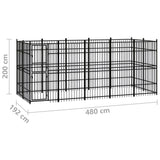 Outdoor Dog Kennel Steel 9.22 m² - Close-Up Angle