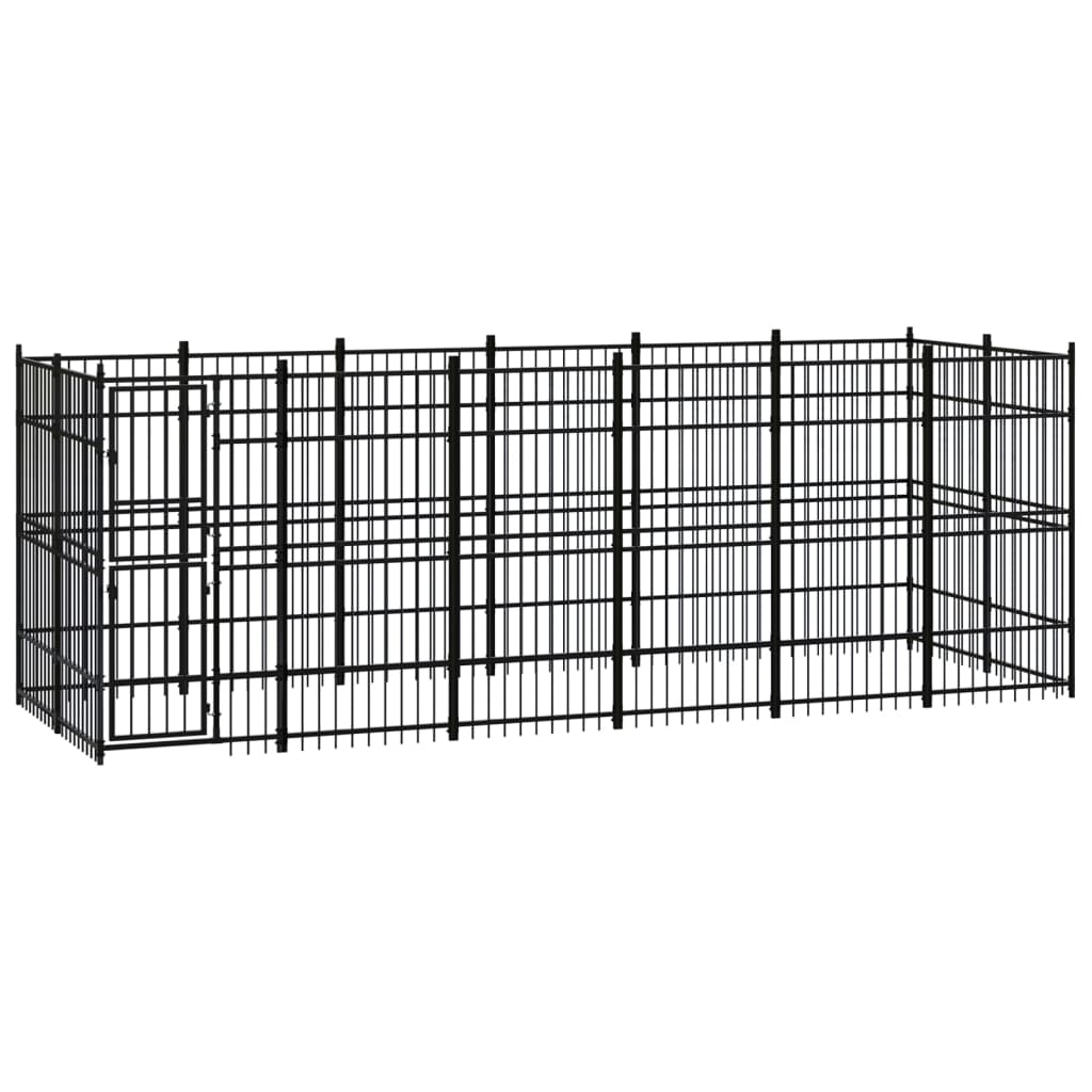 Outdoor Dog Kennel Steel 11.06 m?