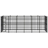 Outdoor Dog Kennel Steel 11.06 m² - Front View