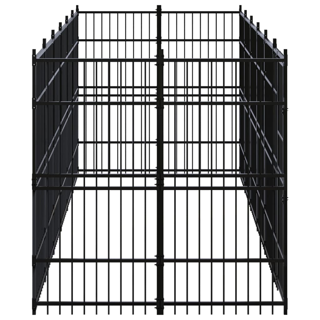 Outdoor Dog Kennel Steel 11.06 m?
