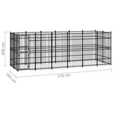 Outdoor Dog Kennel Steel 11.06 m?