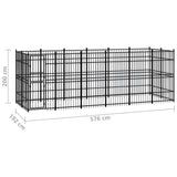Outdoor Dog Kennel Steel 11.06 m² - Close-Up Angle